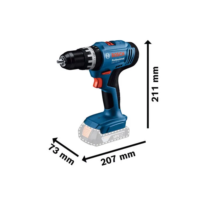 Bosch Professional Taladro de impacto inalámbrico GSB 18V-25 con 2 baterías GBA 2.0Ah, cargador GAL 18V-20 y 63 accesorios