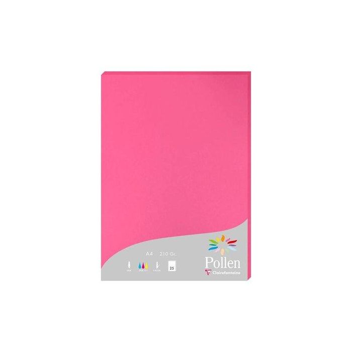 Papel Clairefontaine Pollen A4 210G 25H Fucsia