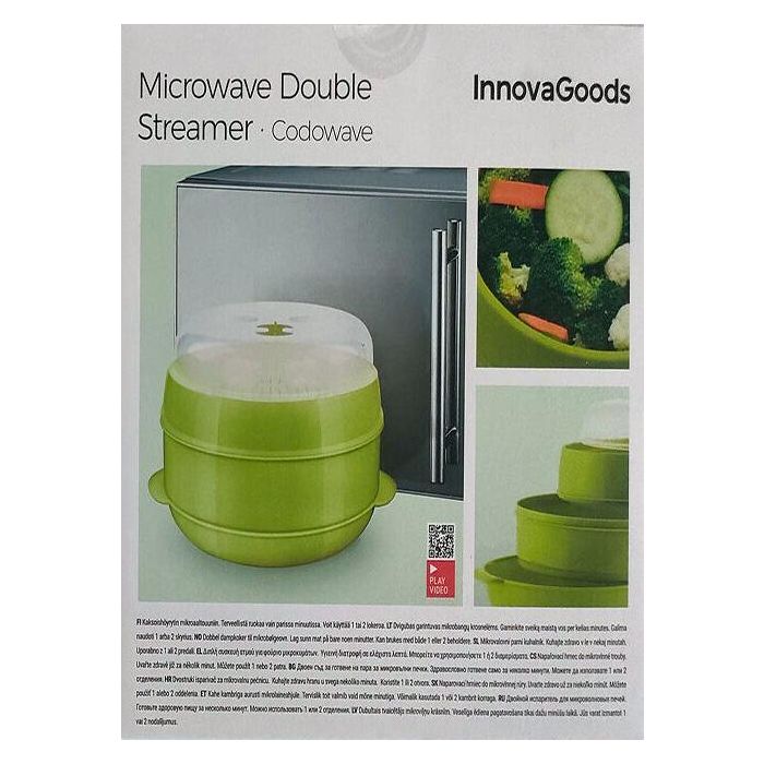Inde Vaporera Doble para Microondas Codowave Innovagoo - 22 x 25 x 8.5 cm (12 Unidades) 7