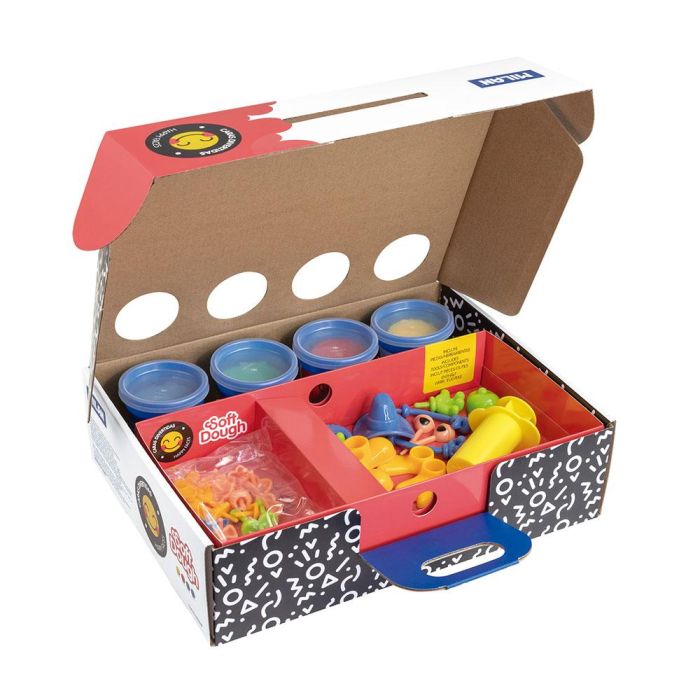 Maletín 4 Botes Pasta Blanda Soft Dough de 116Gr + Herramientas "Caras Divertidas" Milan 913304HF 1 Maletín 4 Botes Pasta Blanda Soft Dough de 116Gr + Herramientas "Caras Divertidas" Milan 913304HF 1