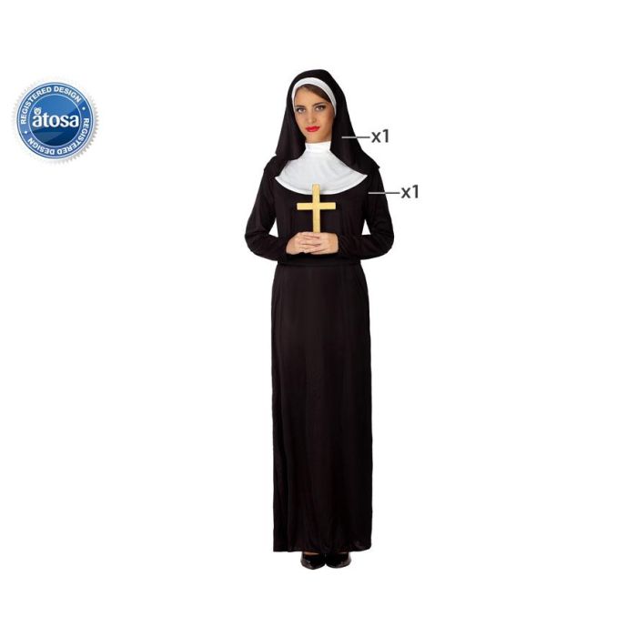 Disfraz Monja Mujer Adulto Negro XS-S