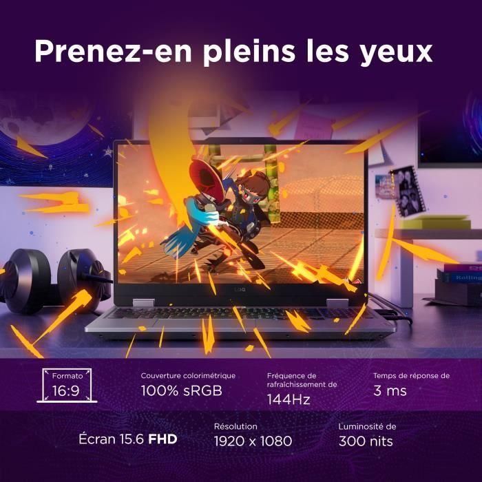 Portátil gaming LENOVO LOQ 15IRX10 | Sin Windows - Pantalla FHD de 15'' y 144 Hz - Core i7-13650HX - RTX 5060 de 115 W - 16 GB de RAM - SSD de 512 GB 1 Portátil gaming LENOVO LOQ 15IRX10 | Sin Windows - Pantalla FHD de 15'' y 144 Hz - Core i7-13650HX - RTX 5060 de 115 W - 16 GB de RAM - SSD de 512 GB 1