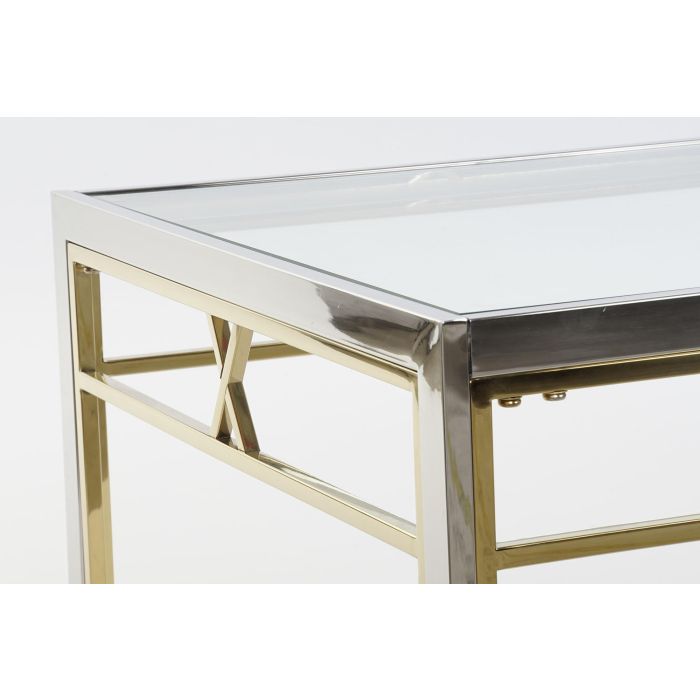 DKD Home Decor Mesa Centro Moderno Acero y Cristal Plateado 110 x 60 x 40 cm 2 DKD Home Decor Mesa Centro Moderno Acero y Cristal Plateado 110 x 60 x 40 cm 2