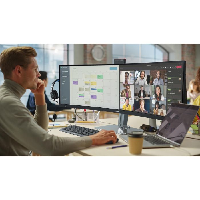 Philips 49B2U5900CH Monitor Curvo UltraWide 48.8" Dual QHD USB-C Webcam Windows Hello Ajuste Altura 13 Philips 49B2U5900CH Monitor Curvo UltraWide 48.8" Dual QHD USB-C Webcam Windows Hello Ajuste Altura 13