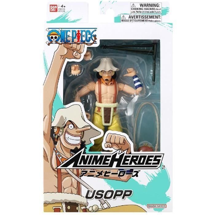 Bandai Figura Anime Heroes One Piece Usopp 17 cm, figura de acción detallada con accesorios y manos intercambiables, ideal para coleccionistas 2