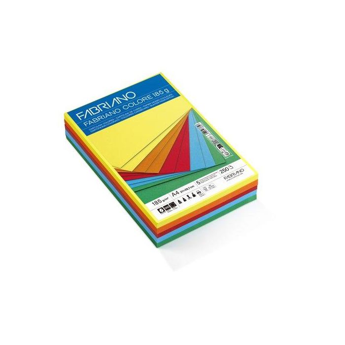 Cartulina A4 Fabriano Colore 185G Paquete De 250 Colores Intensos