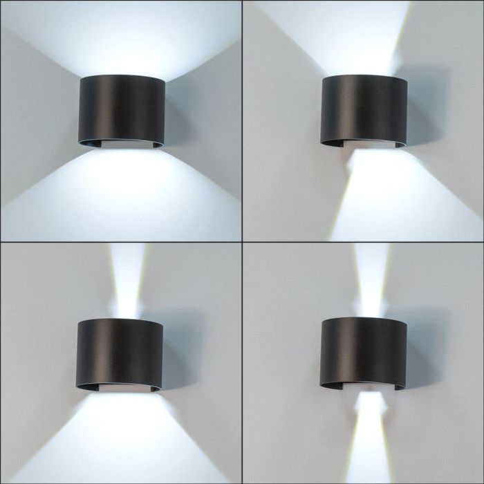 Aplique LED Exterior 2x5W 100Lm/W IP65 Negro 4000K HO-APL07-IP65-B-W 1