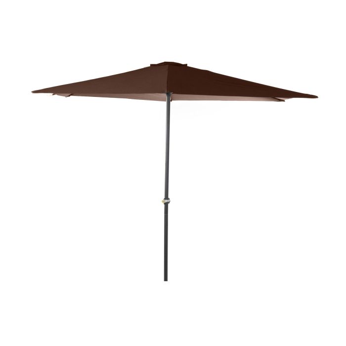 DKD Home Decor Parasol de Jardín Plegable Sunlla 270x270x250 cm de Acero y Poliéster Marrón/Negro para Terraza