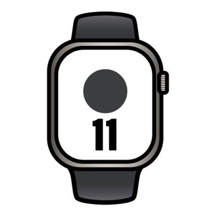 Apple Watch Series 11 GPS/Cellular 42mm Titanio Negro con Correa Deportiva Negra (S/M) MF84QL/A 1