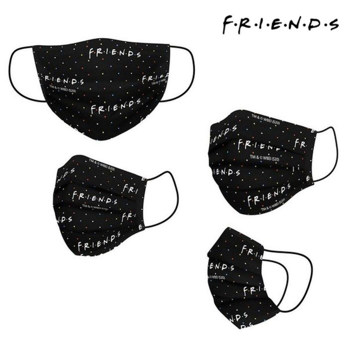 Mascarilla Higiénica de Tela Reutilizable Friends black Mascarilla Higiénica de Tela Reutilizable Friends black