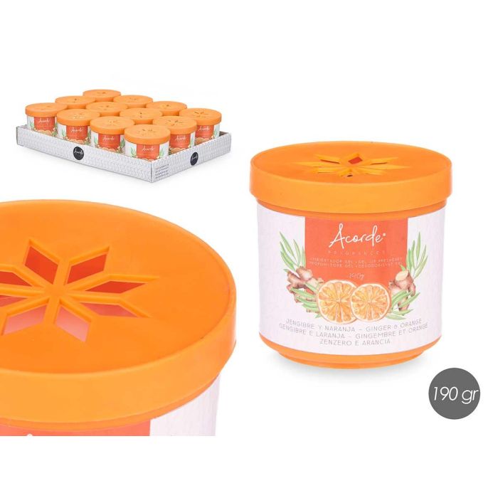 Ambientador Gel 190g Jengibre Naranja Acorde 8x8x8 cm (24 Unidades) Ambientador Gel 190g Jengibre Naranja Acorde 8x8x8 cm (24 Unidades)