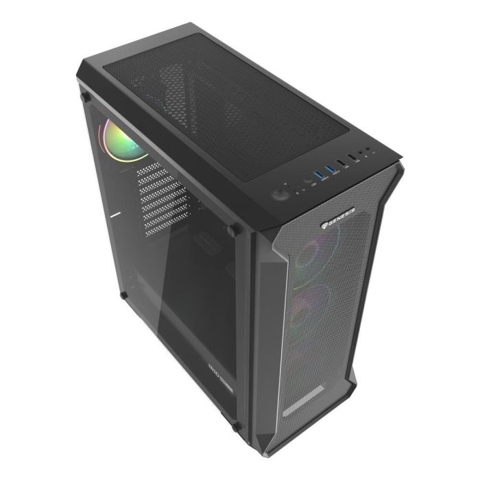 GENESIS Irid 505 V2 ARGB Midi Tower Gaming PC, 4 Ventiladores ARGB, Panel Lateral Cristal Templado, Filtros Antipolvo, USB 3.0, Negro 6 GENESIS Irid 505 V2 ARGB Midi Tower Gaming PC, 4 Ventiladores ARGB, Panel Lateral Cristal Templado, Filtros Antipolvo, USB 3.0, Negro 6