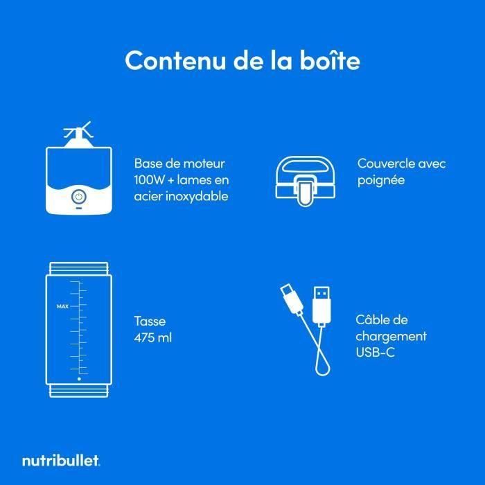 Licuadora portátil - NutriBullet - NBP003MA - 70W - 0.475L - Rosa - 1 botella incluida 2 Licuadora portátil - NutriBullet - NBP003MA - 70W - 0.475L - Rosa - 1 botella incluida 2