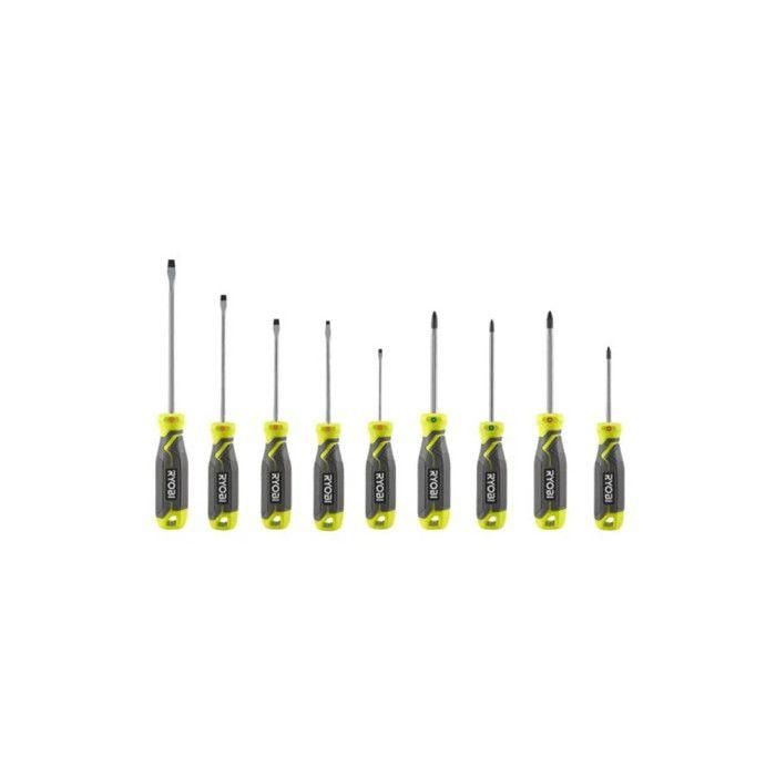 Ryobi RHSDS9PC Juego de 9 destornilladores magnéticos Ryobi RHSDS9PC Juego de 9 destornilladores magnéticos