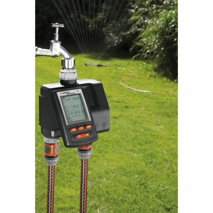 Gardena Programador de Riego Multicontrol Duo 1874-20 con 2 Redes Programables Individualmente, Hasta 3 Riegos por Día y por Red 1 Gardena Programador de Riego Multicontrol Duo 1874-20 con 2 Redes Programables Individualmente, Hasta 3 Riegos por Día y por Red 1