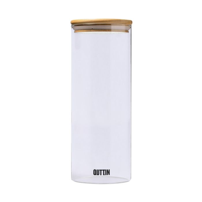 Quttin Tarro de Borosilicato con Tapa de Bambú 9.5 x 27 cm, 1550 ml (12 Unidades) 2 Quttin Tarro de Borosilicato con Tapa de Bambú 9.5 x 27 cm, 1550 ml (12 Unidades) 2