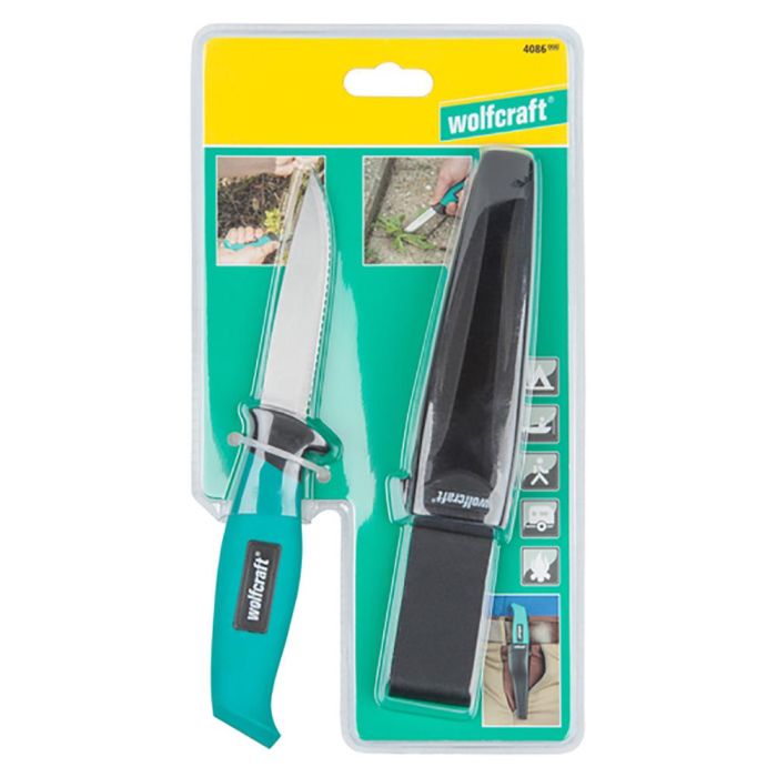 Wolfcraft Cuchillo de exterior con estuche 4086000 - Cuchilla 95 mm, Incluye funda, Verde/negro/metal 2 Wolfcraft Cuchillo de exterior con estuche 4086000 - Cuchilla 95 mm, Incluye funda, Verde/negro/metal 2