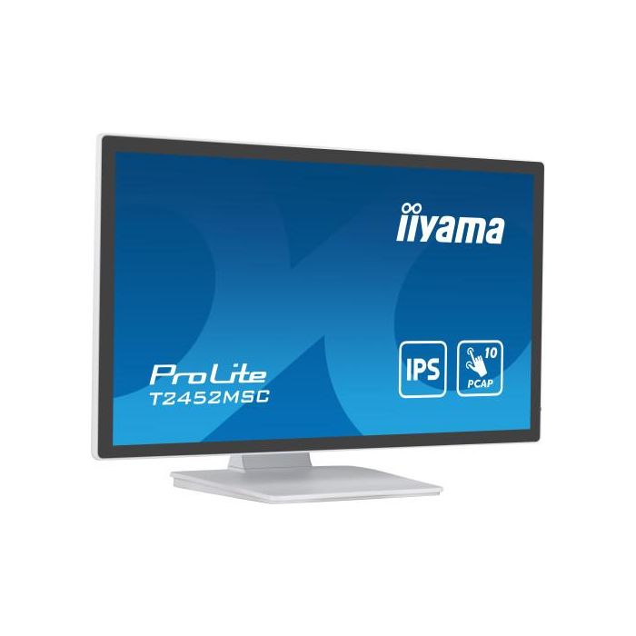 Monitor Iiyama 24" White Bonded Pcap 10P Touch, 1920X1080, Ips-Panel, Flat Bezel Free Glass Front, Hdmi, Displayport, 360Cd/M² (With Touch), Usb Hub 2X 3.0, Speakers (T2452MSC-W1) 2 Monitor Iiyama 24" White Bonded Pcap 10P Touch, 1920X1080, Ips-Panel, Flat Bezel Free Glass Front, Hdmi, Displayport, 360Cd/M² (With Touch), Usb Hub 2X 3.0, Speakers (T2452MSC-W1) 2