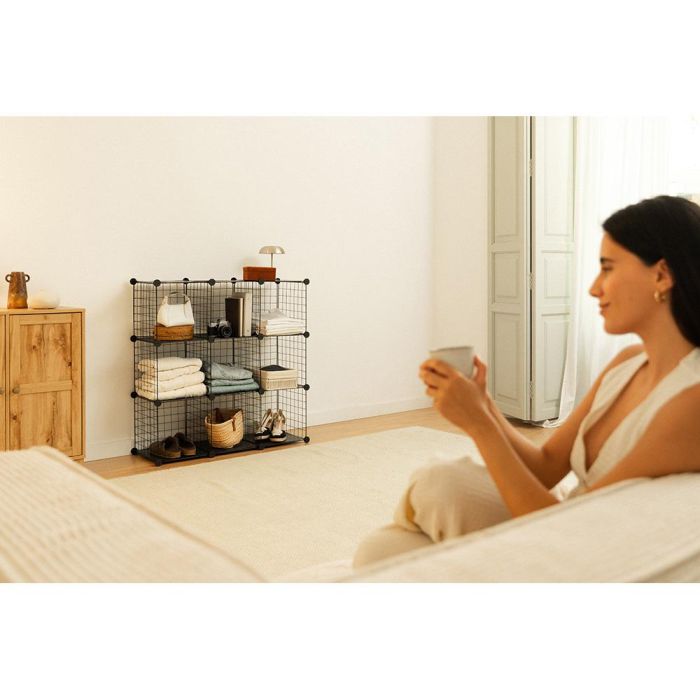 Newlux Estantería Modular Metálica Titan C9 Negro 9 Módulos Carga Máxima 90 kg 2