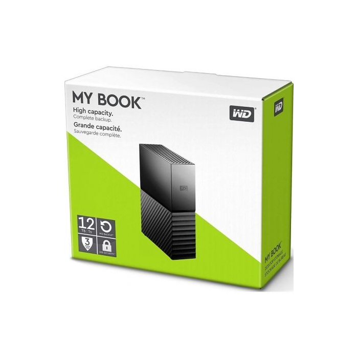 Western Digital WDBBGB0120HBK-EESN Disco Duro Externo de Sobremesa My Book 12TB 3.5" USB 3.2 Gen 1 con Copia de Seguridad y Cifrado AES 256-bit 4