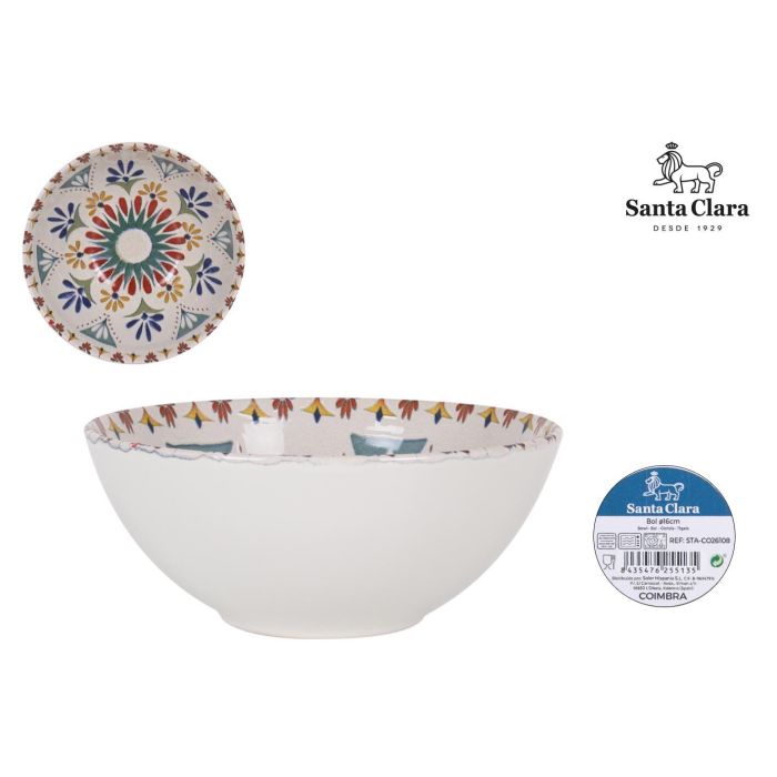 Bol para Cereales Coimbra 16 cm - Santa Clara, Stoneware, Lavavajillas y Microondas (24 Unidades) Bol para Cereales Coimbra 16 cm - Santa Clara, Stoneware, Lavavajillas y Microondas (24 Unidades)