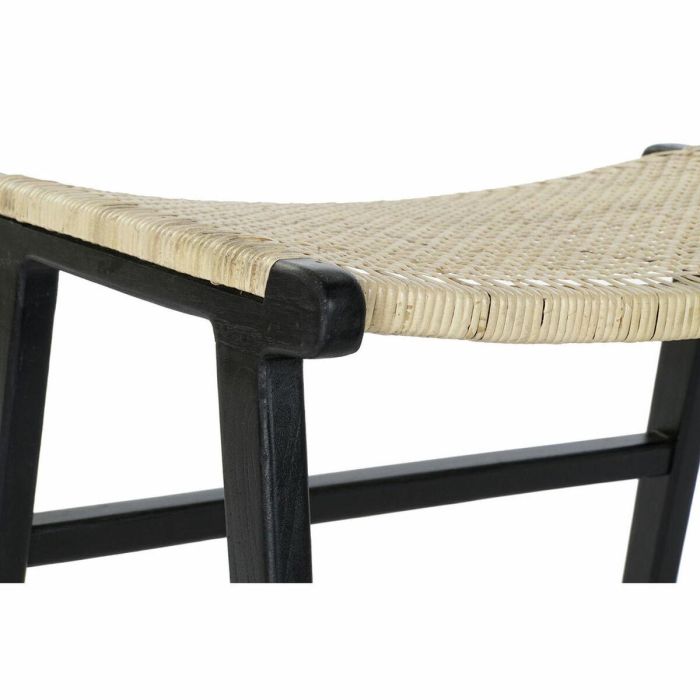 DKD Home Decor Descalzadora Boho Madera Teca y Ratán Negro Natural 47x65x40 cm Alto Asiento 39 cm 1 DKD Home Decor Descalzadora Boho Madera Teca y Ratán Negro Natural 47x65x40 cm Alto Asiento 39 cm 1