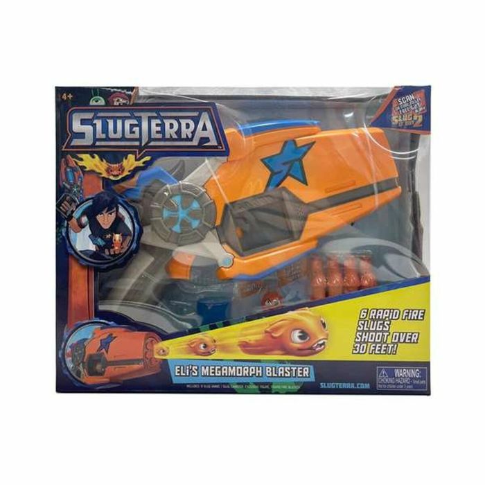 Pistola slugterra eli's megamorph blaster. lanza hasta 6 dardos a la vez. disparo 9 metros. incluye 8 dardos. 10