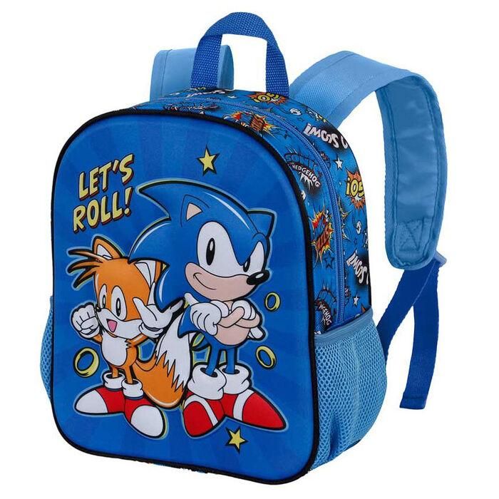 Mochila 3D Pequeña Lets roll Sonic Azul 2