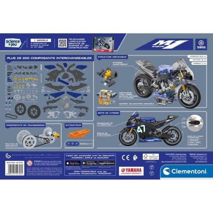 Clementoni - Set de construcción Yamaha M1 - Aplicación disponible - Hecho en Italia 2