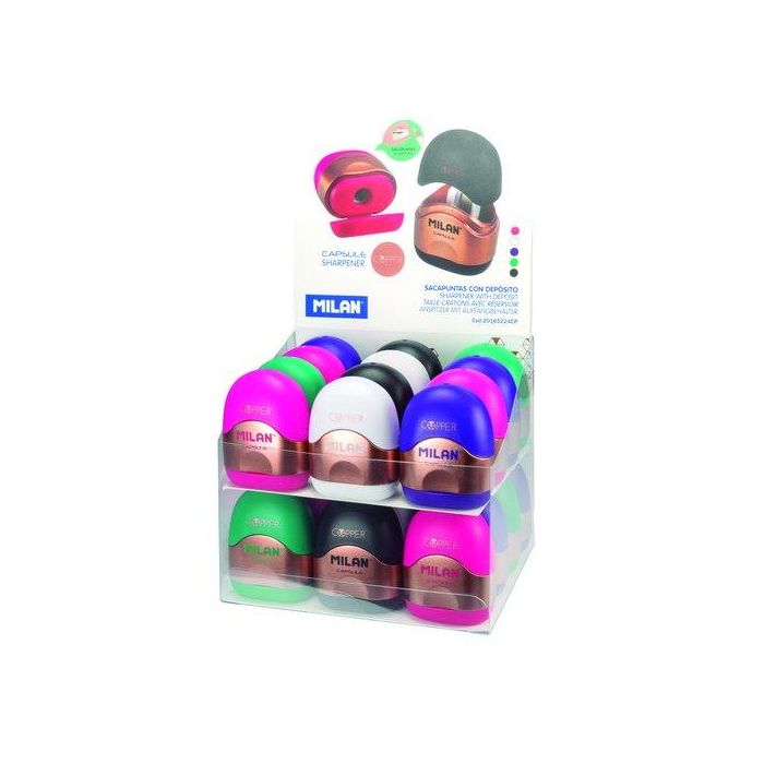 Afilalapiz Milan Capsule Copper Expositor 24 Unidades