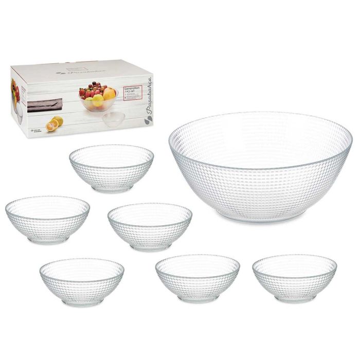 Juego 7 Bol Generation Pasabahce - Vidrio Transparente, 27x16.5x40.5 cm, 360 ml + 2420 ml (4 Unidades) Juego 7 Bol Generation Pasabahce - Vidrio Transparente, 27x16.5x40.5 cm, 360 ml + 2420 ml (4 Unidades)