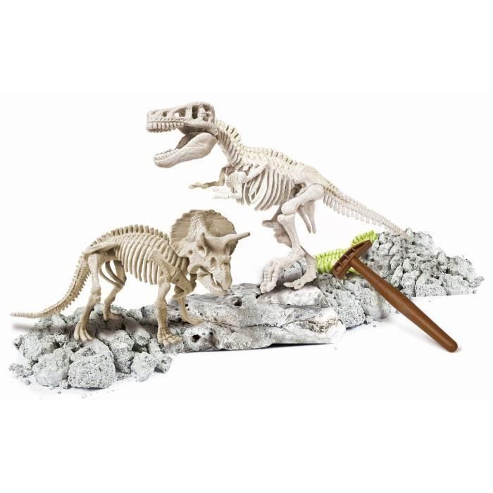 CLEMENTONI Archéo Ludic - T-Rex y triceratops fosforescentes - Science & Jeu 1