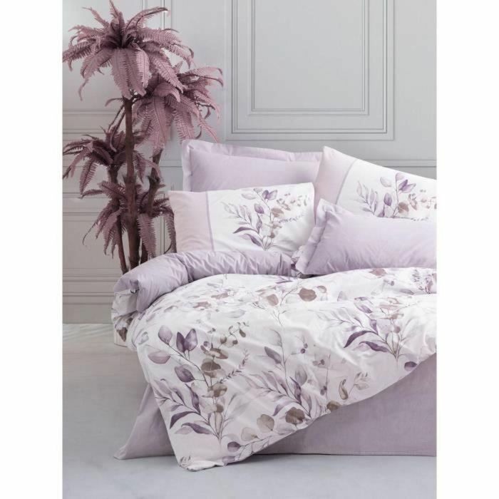 Juego de Cama 220x240 cm + 2 Fundas de Almohada 60x60 cm - 100% Algodón - Lila - ASI8683743799152