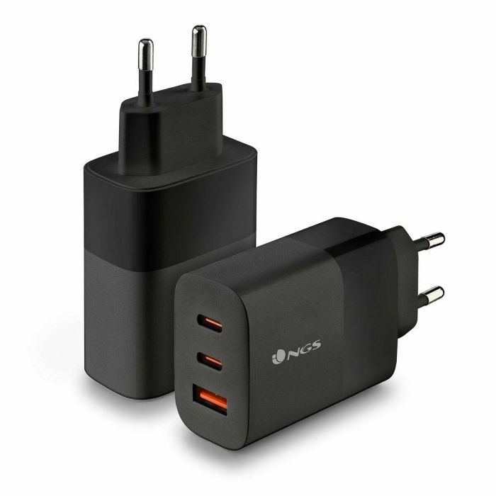 Cargador de Pared GaN NGS Bud 65W/ 2xUSB Tipo-C/ 1xUSB/ 65W 2 Cargador de Pared GaN NGS Bud 65W/ 2xUSB Tipo-C/ 1xUSB/ 65W 2