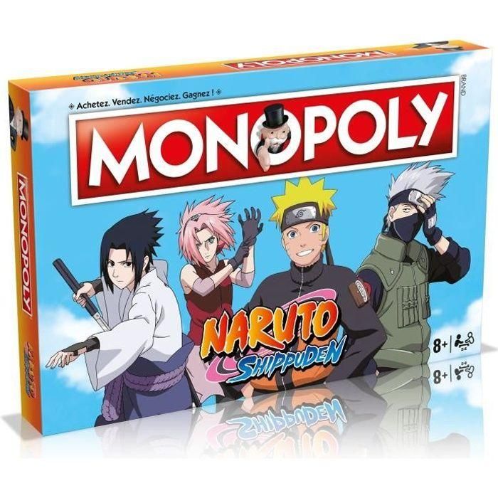 Winning Moves Monopoly Naruto - Juego de Mesa Familiar con 6 Peones Metálicos Coleccionables, 2-6 Jugadores, +8 Años, Versión Francesa Winning Moves Monopoly Naruto - Juego de Mesa Familiar con 6 Peones Metálicos Coleccionables, 2-6 Jugadores, +8 Años, Versión Francesa
