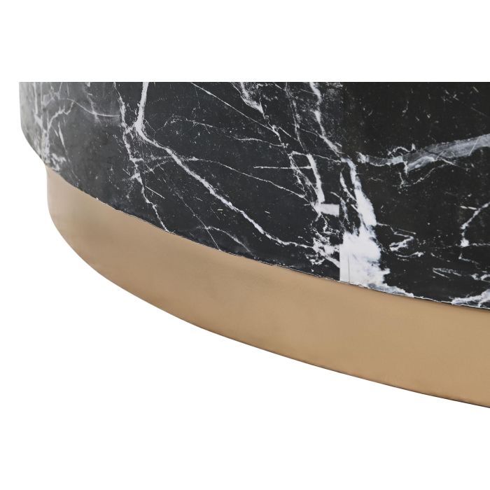 DKD Home Decor Mesa Centro Moderno Negro Dorado Hierro 120 x 46.5 x 120 cm 3