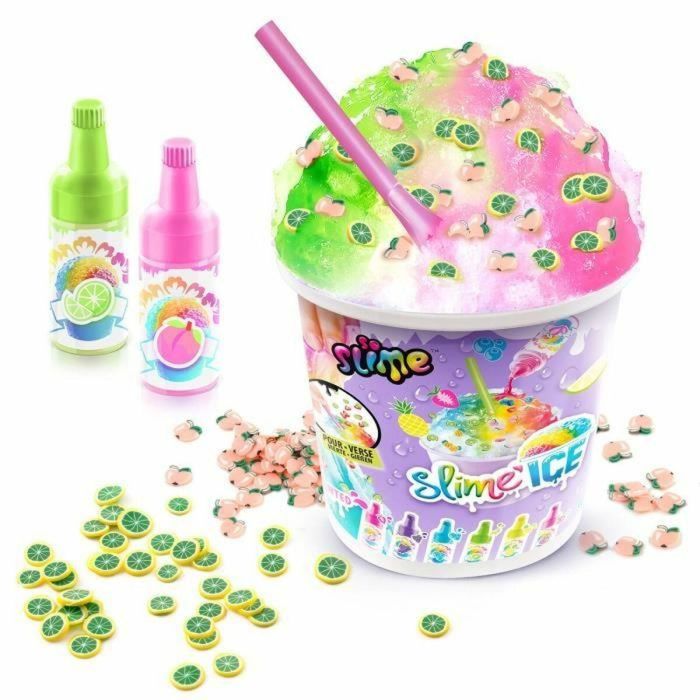 Canal Toys - SO SLIME DIY - Mega Vaso Slime Ice - Con 2 tintes perfumados, 1 cuchara y adornos - SSC 300