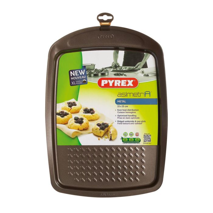 Molde para Horno Pyrex Asimetria Rectangular Negro Metal 33 x 25 cm (6 Unidades) 1