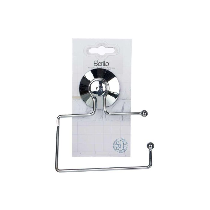Portarrollo de Acero con Ventosa Berilo 12x14x3.5 cm, Color Metal (12 Unidades) 1 Portarrollo de Acero con Ventosa Berilo 12x14x3.5 cm, Color Metal (12 Unidades) 1
