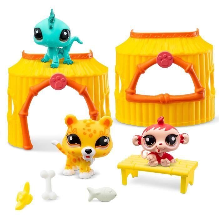 Bandai Bf00515 Littlest Pet Shop Tiki Jungle Set: Aventura en la Selva con 2 Figuras de Mascotas Únicas y 6 Accesorios 1