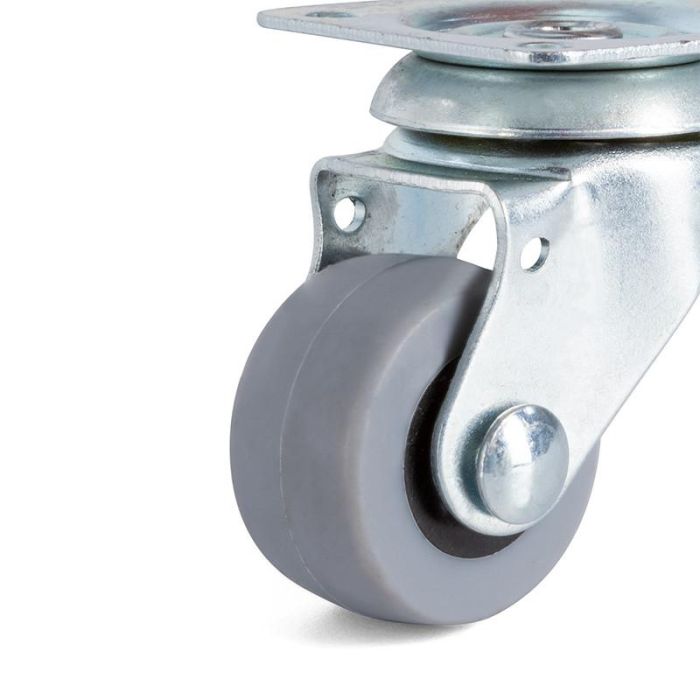 Q&Q Rueda Giratoria Antro de Mueble con Aro de Goma Ø30mm y Cuerpo de Plástico, Sin Antihilo, Carga Máx. 15 kg por Rueda 2 Q&Q Rueda Giratoria Antro de Mueble con Aro de Goma Ø30mm y Cuerpo de Plástico, Sin Antihilo, Carga Máx. 15 kg por Rueda 2