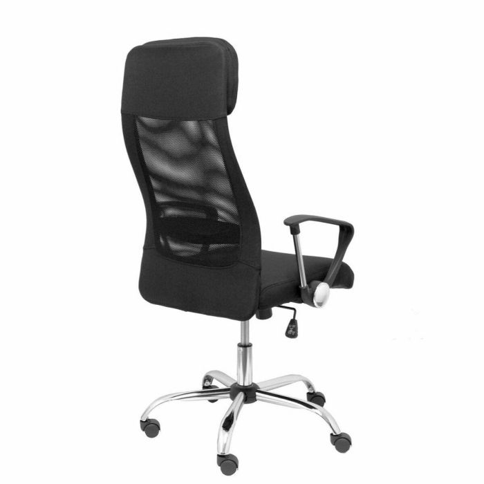 Piqueras y Crespo Sillón de Dirección Ergonómico con Respaldo de Malla, Asiento Negro, Brazos Fijos y Mecanismo Basculante 1
