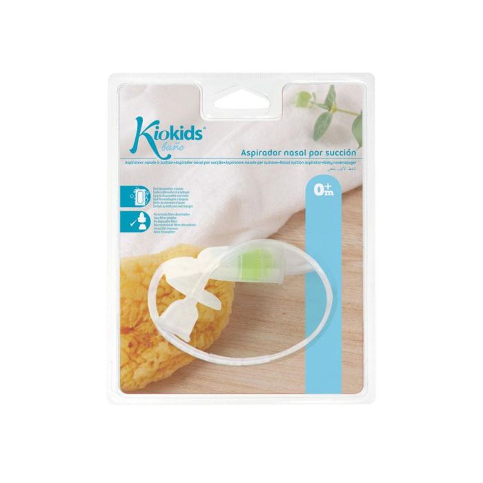 KioKids Aspirador Nasal para Bebés Succión Controlada Sin Filtros ni Perilla Fácil Lavado +0 Meses Transparente Fabricado en España 3