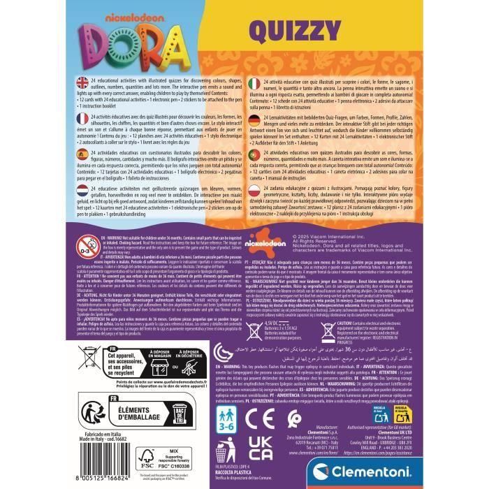 Clementoni CLE8005125166824 Quizzy Dora 1 Clementoni CLE8005125166824 Quizzy Dora 1