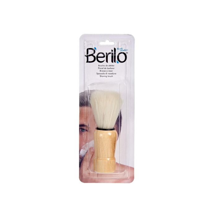 Berilo Brocha de Afeitar Mango Madera Fibras Sintéticas 4 cm x 10 cm x 4 cm (Set de 48)