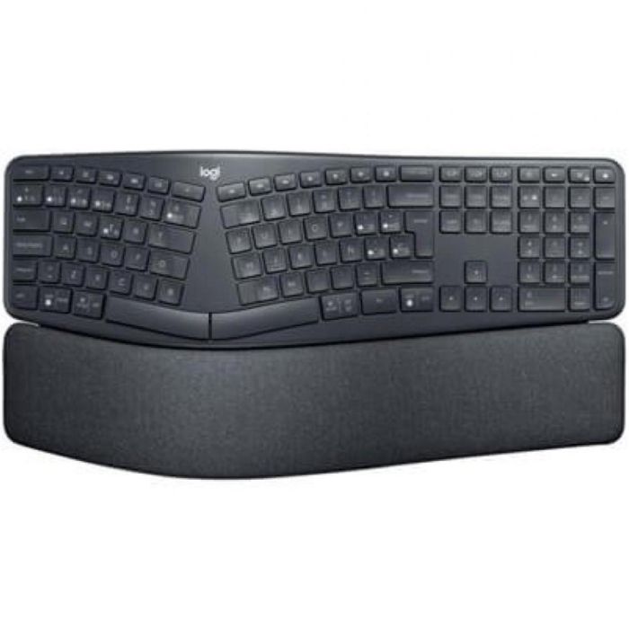 Logitech Teclado Ergonómico Bluetooth K860 - Diseño Curvo para Postura Natural, Reposamuñecas Acolchado