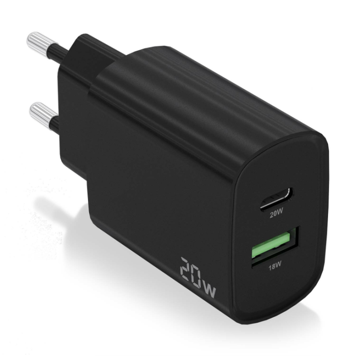 Cargador de Pared Aisens A110-0755/ 1xUSB Tipo-C/ 1xUSB/ 20W Cargador de Pared Aisens A110-0755/ 1xUSB Tipo-C/ 1xUSB/ 20W
