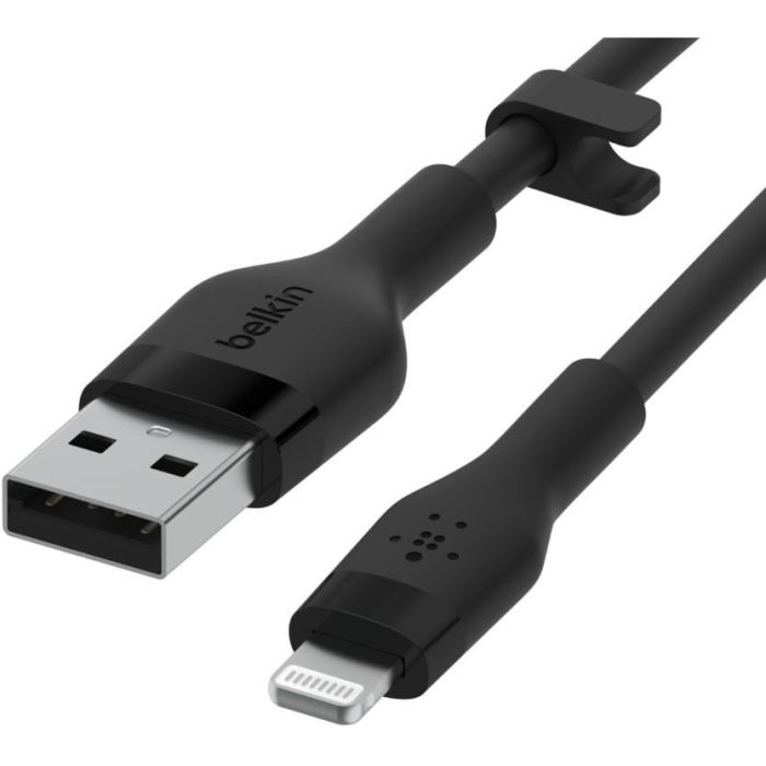 Belkin CAA008BT1MBK Cable USB-A a Lightning Silicona Clip 1m Negro 4 Belkin CAA008BT1MBK Cable USB-A a Lightning Silicona Clip 1m Negro 4