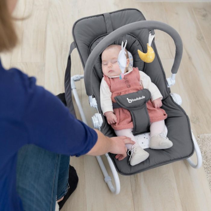 Badabulle Transat Easy Moonlight Tumbona para Bebé desde Nacimiento, 5 Posiciones Ajustables, Plegado Ultraplano y Lavable 7 Badabulle Transat Easy Moonlight Tumbona para Bebé desde Nacimiento, 5 Posiciones Ajustables, Plegado Ultraplano y Lavable 7