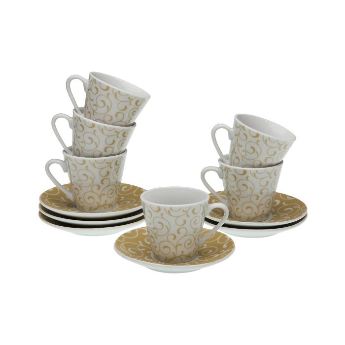 Set 6 Tazas Cafe Con Plato Serpentine Versa 5CM (2 Unidades) Set 6 Tazas Cafe Con Plato Serpentine Versa 5CM (2 Unidades)